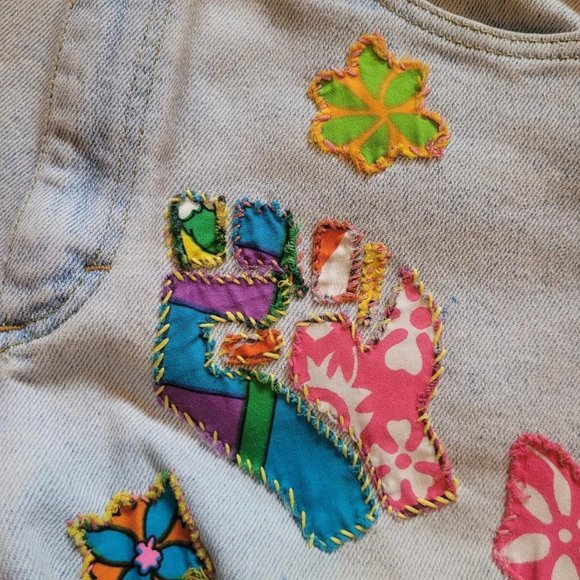 vintage 90s upcycled denim shorts - Picture 3 of 4